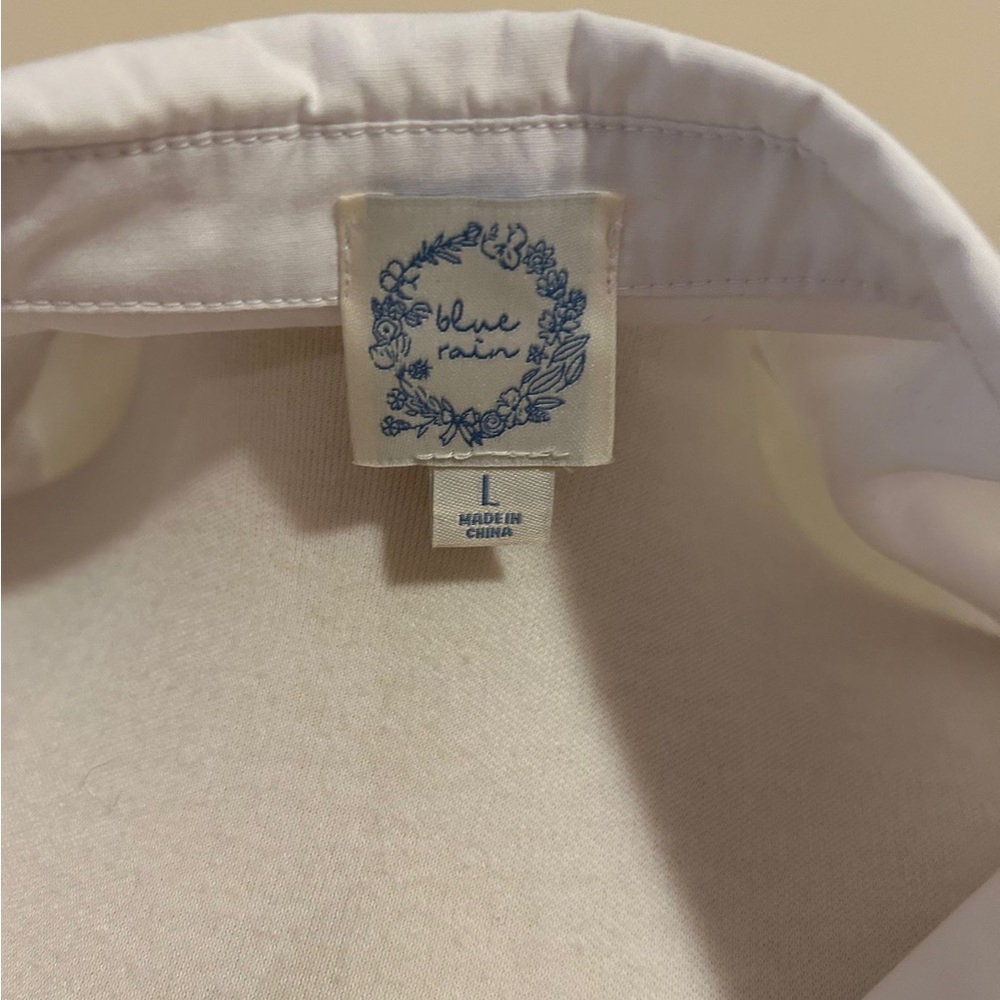 Blue Rain White Button Down Size Large - image 4